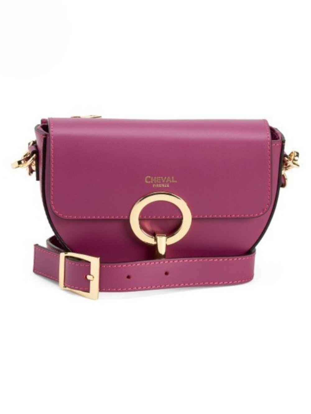 CHEVAL Made In Italy Leather Round Crossbody